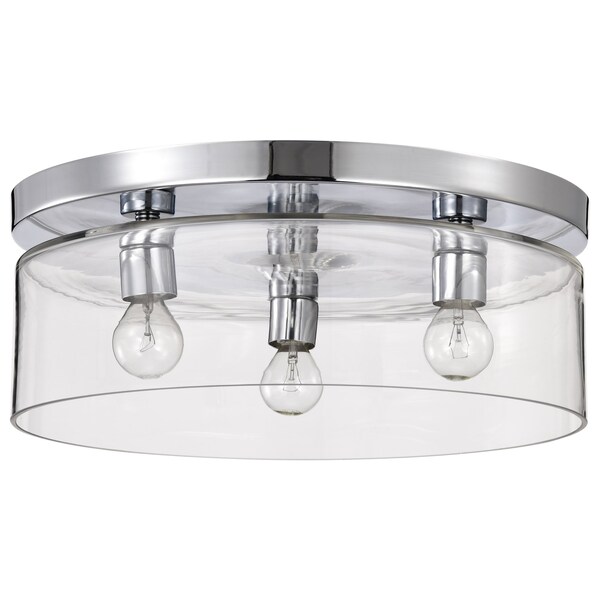 Nuvo Marlowe - 15 Inch Flush Mount - Polished Nickel with Clear Glass 60/8074 - main
